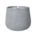 12.99"H Gray Bowl-Shaped Outdoor Fountain with LED Light