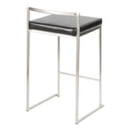 26" Contemporary Stackable Counter Stool in Brushed Stainless Steel