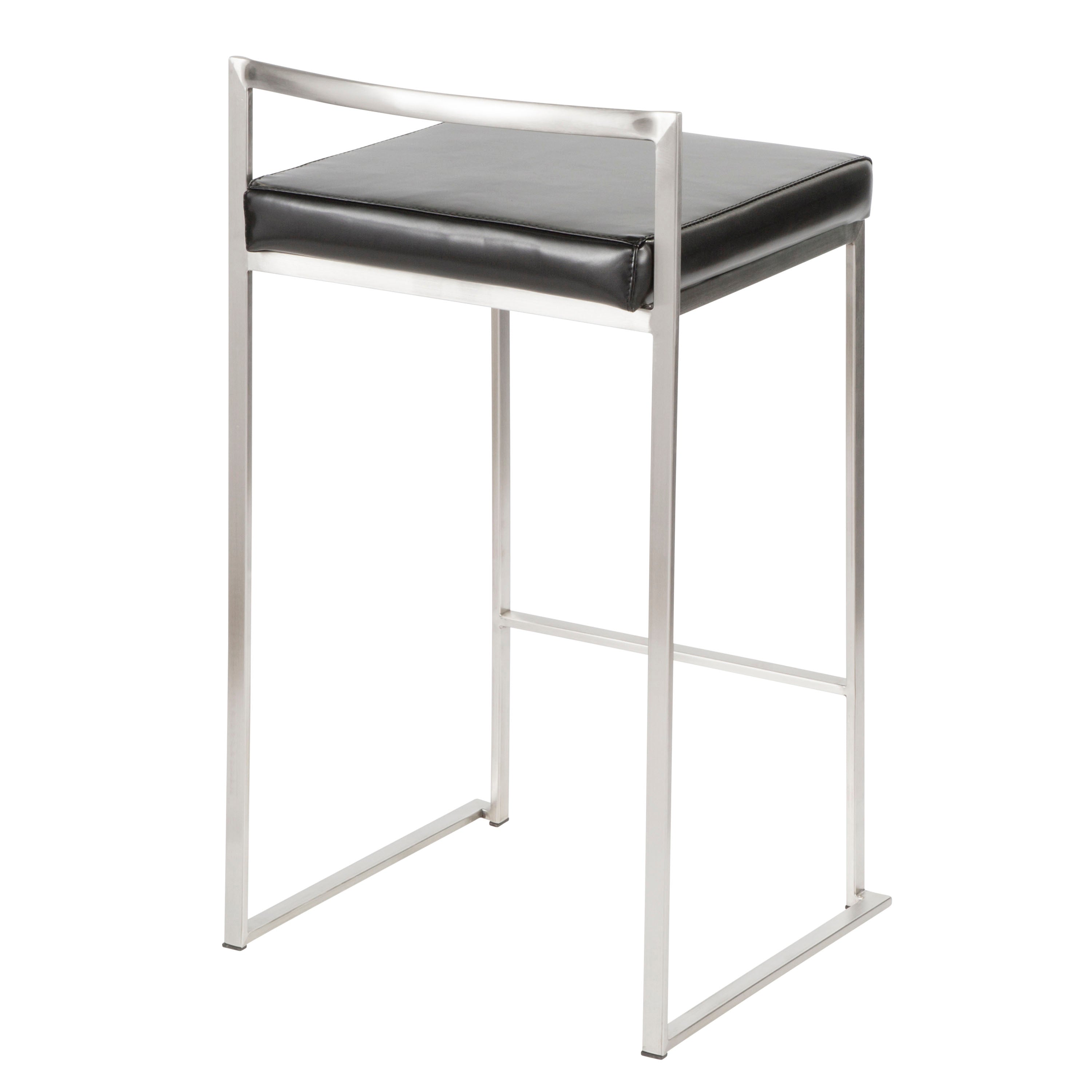 26" Contemporary Stackable Counter Stool in Brushed Stainless Steel