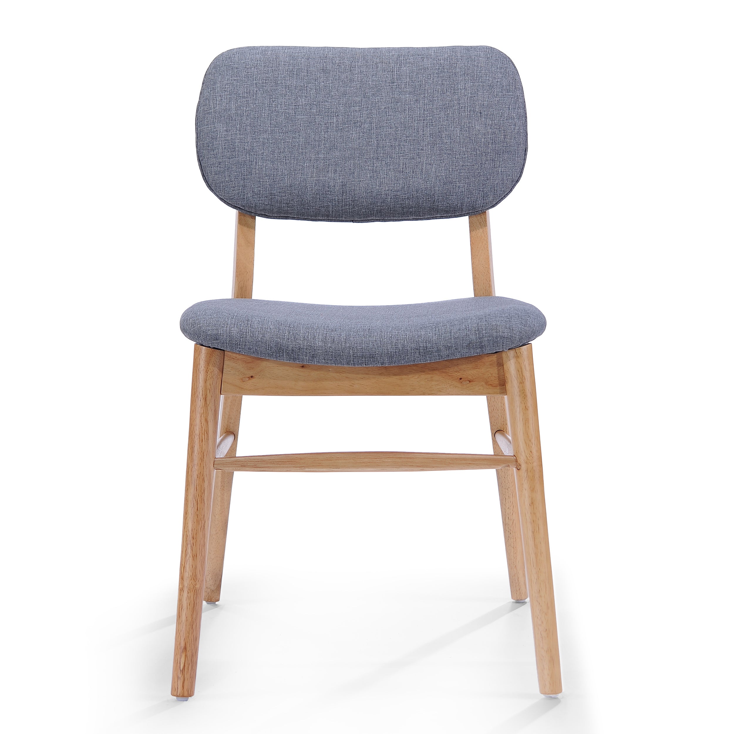 Set of 2 Mid-Century Upholstered Dining Chair with Rubberwood Frame