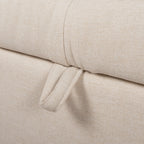 Jacqueline 57.5" Tufted Roll Arm Storage Bench, Sky Neutral
