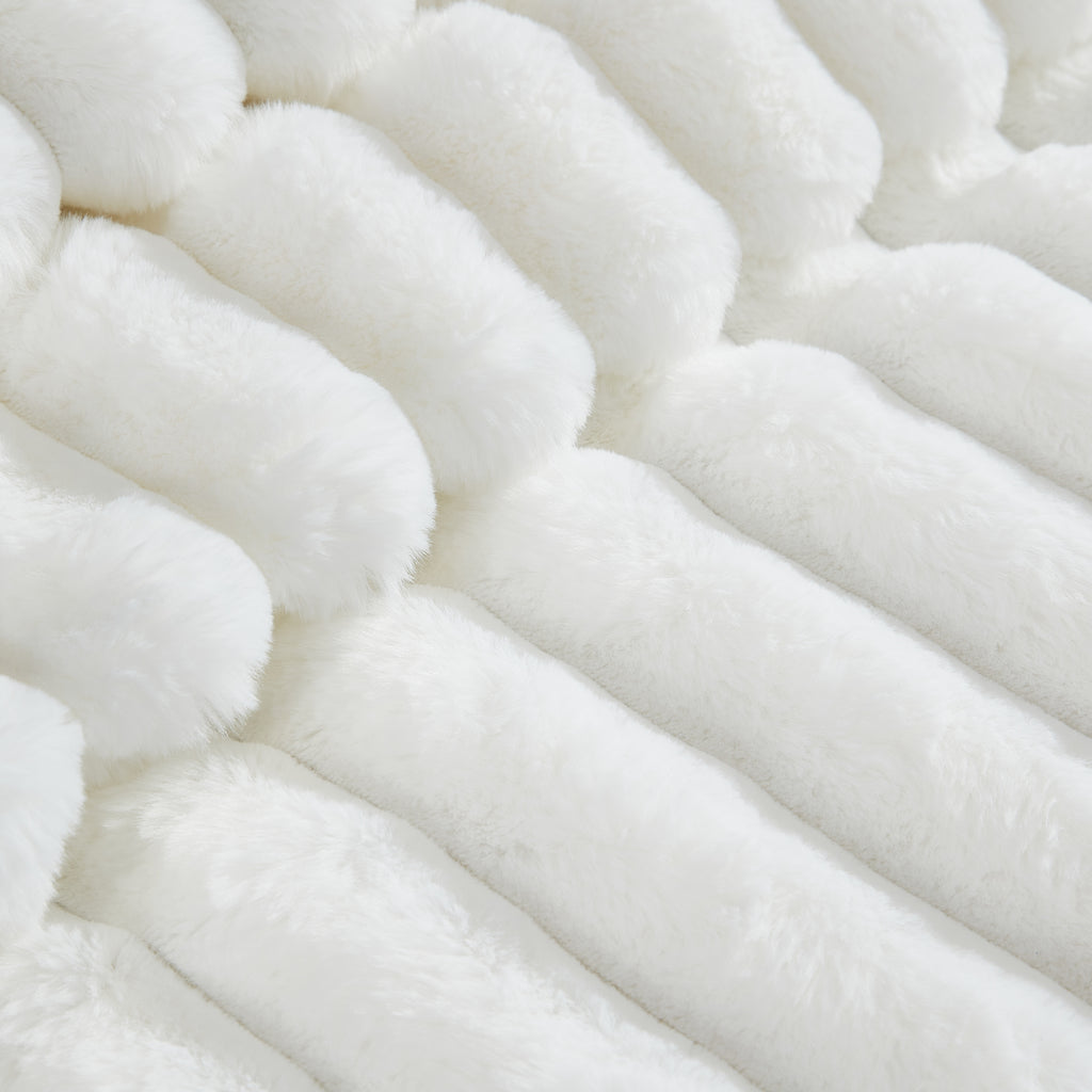 Everett Channel Faux Fur Bedding Set