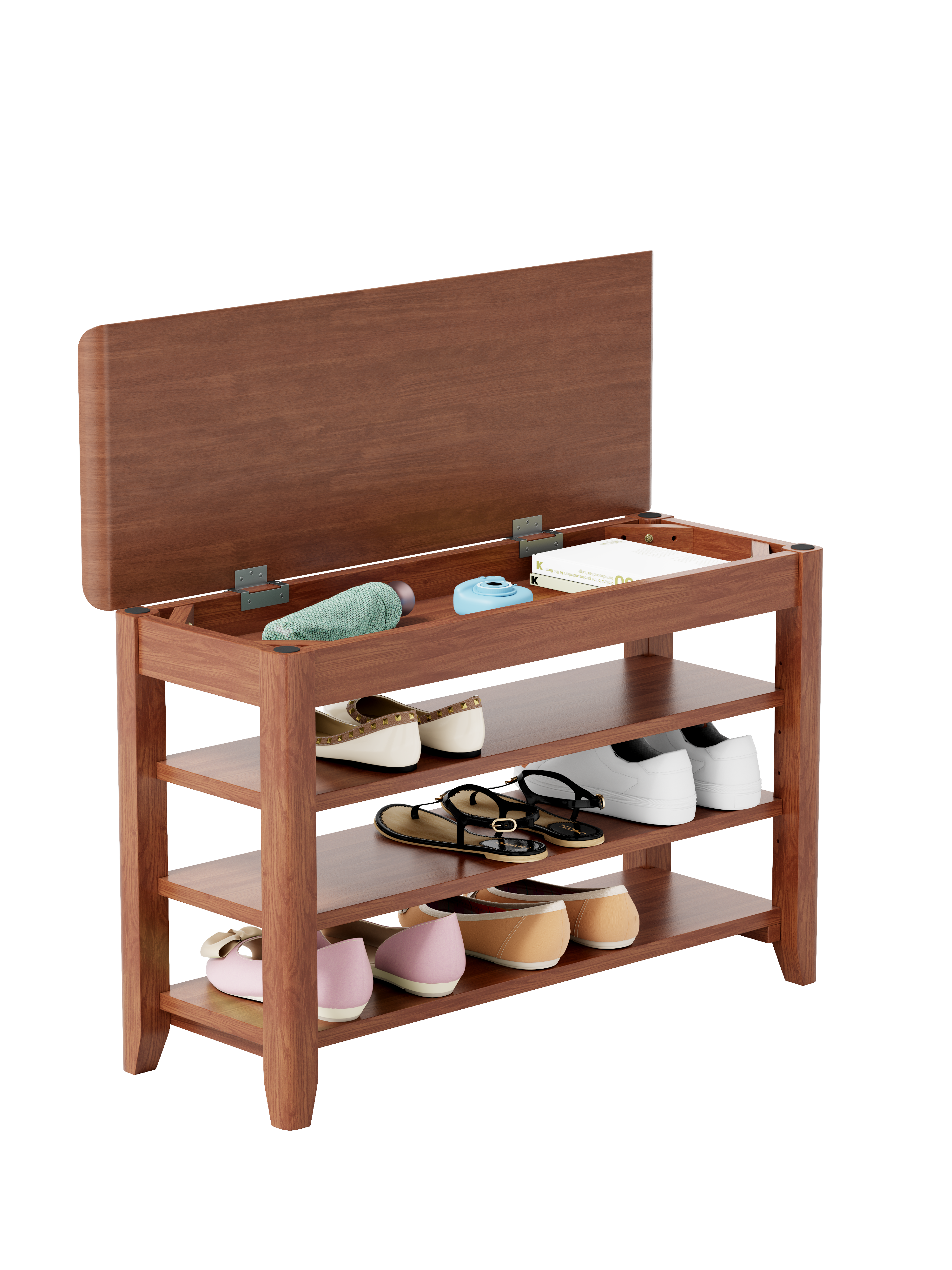 Adjustable Shoe-Changing Bench with Hidden Storage