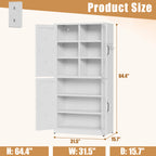 White Steel Kitchen Pantry Storage Cabinet