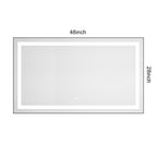 48" x 28" LED Bathroom Mirror with Front and Backlight