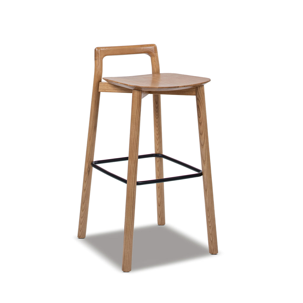 Sven 30" Modern Minimalist Low Back Wood Barstool