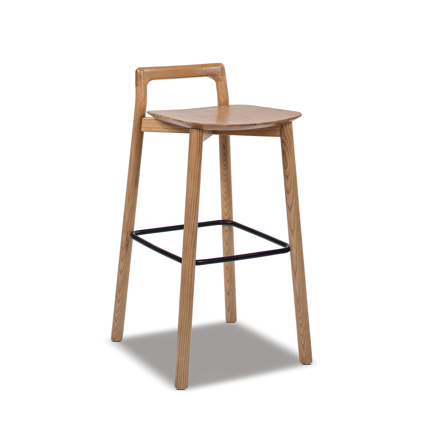 Sven 30" Modern Minimalist Low Back Wood Barstool