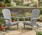Wood Lounge Patio Chair Set of 2