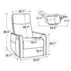 Heat Massage Manual Recliner Chair with Rocker and Swivel in Fabric