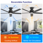 52 Inch Ceiling Fan with Lights and Remote