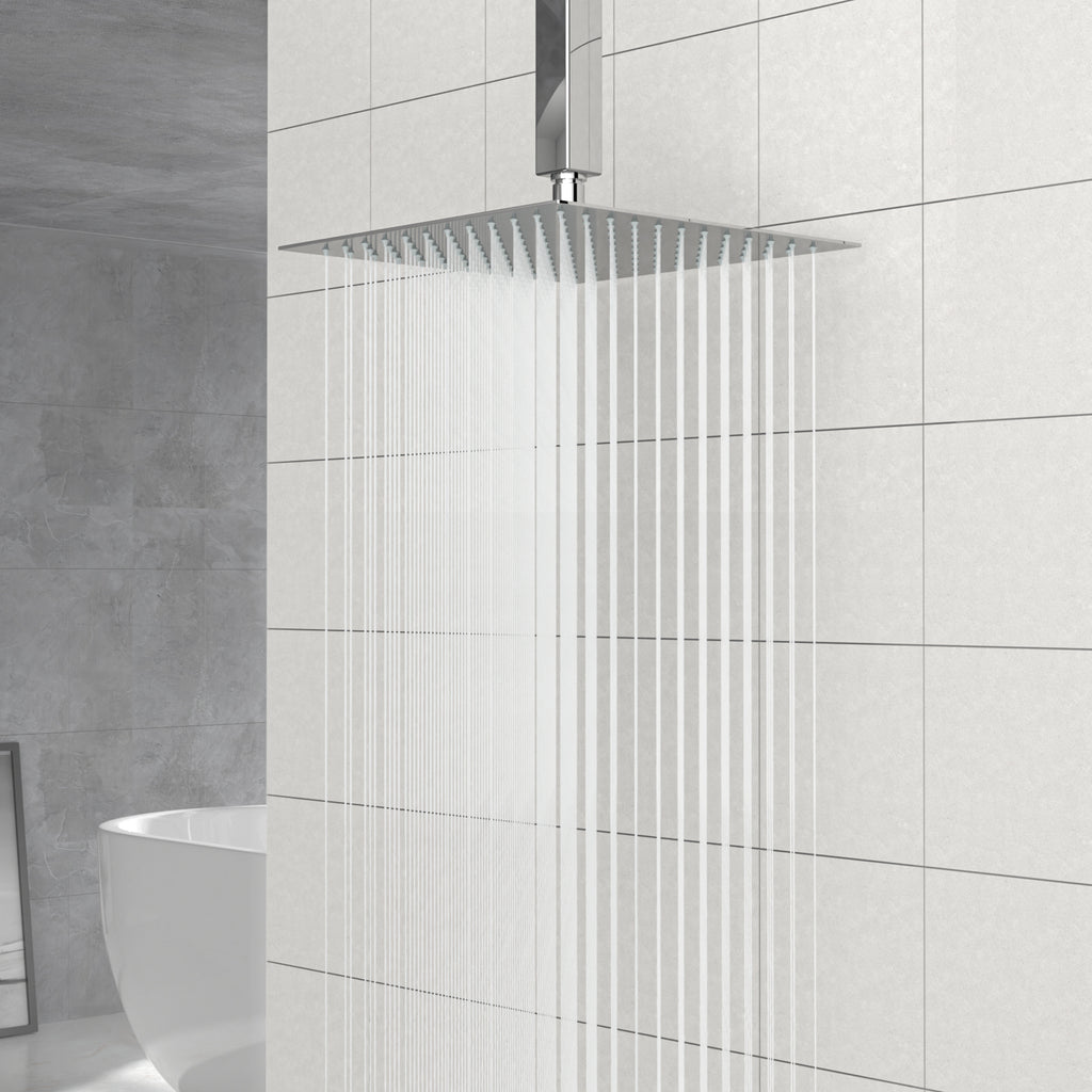 10" Square Rainfall Shower Head, Wall/Ceiling Mounted