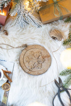 6" x 6" Wooden Hanging Circle with Snowflake Cut - Set of 12