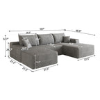 107" Cloud Sectional Sofa with Ottoman