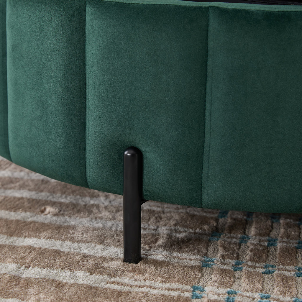 Upholstered Round Ottoman With Reversible Lid