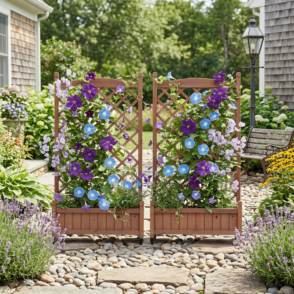Raised Garden Bed with Trellis 2 Pack