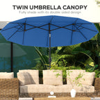 Outsunny 9.5' Double-Sided Patio Umbrella