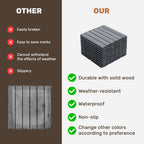 30 PCS Interlocking Deck Tiles Striped Pattern