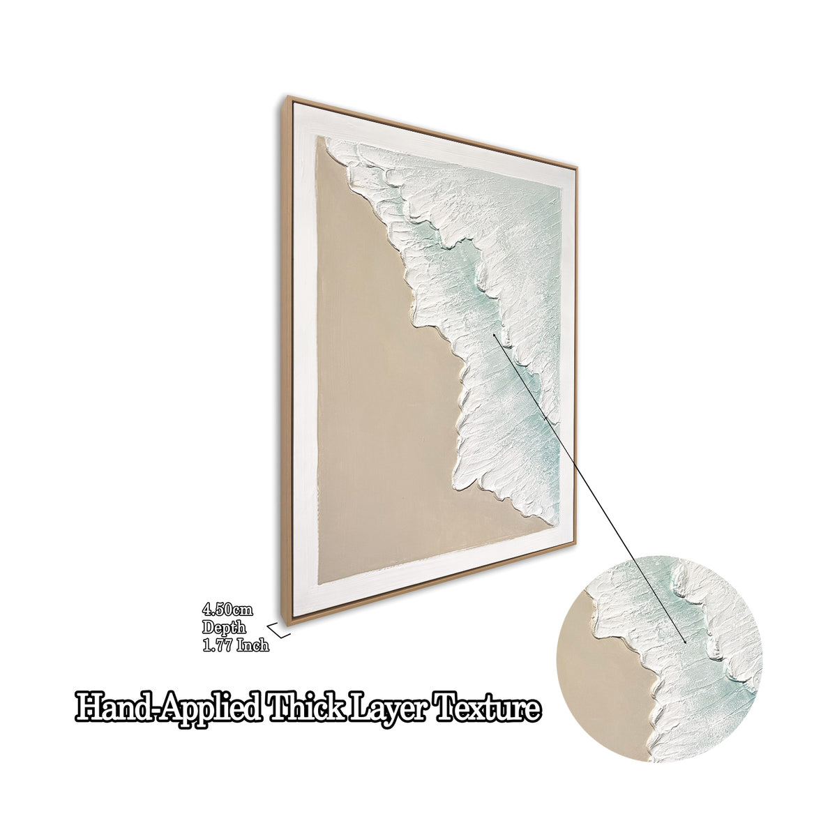 24x32 Set of 2 Framed Ocean Wave Wall Art, Aqua