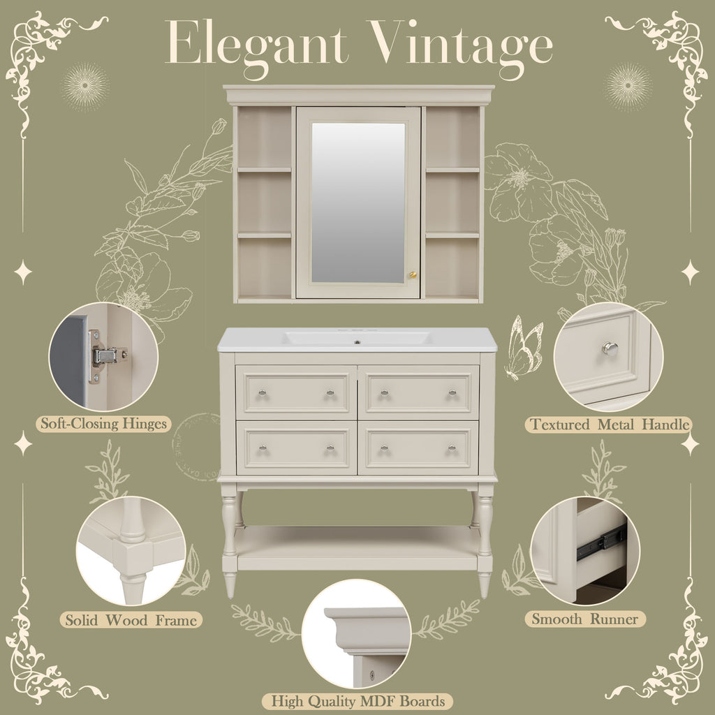 36'' Bathroom Vanity with Medicine Cabinet