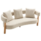 Luxe 76.5 in. Curved 3 Seater Modern Upholstered Boucle Sofa