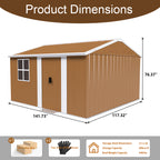 12x10 FT Heavy-Duty Metal Storage Shed