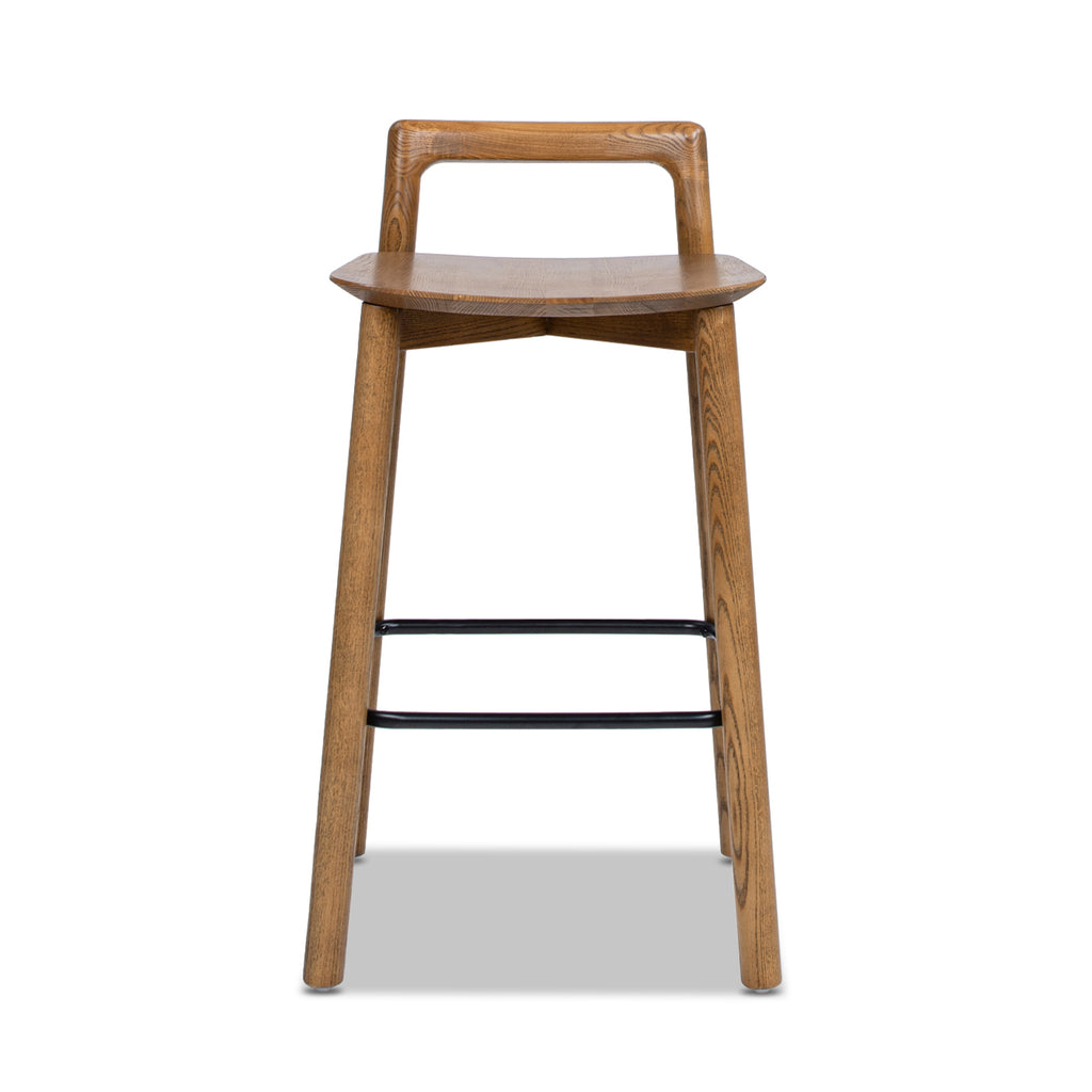 Sven 26.5" Modern Minimalist Low Back Wood Counter Stool