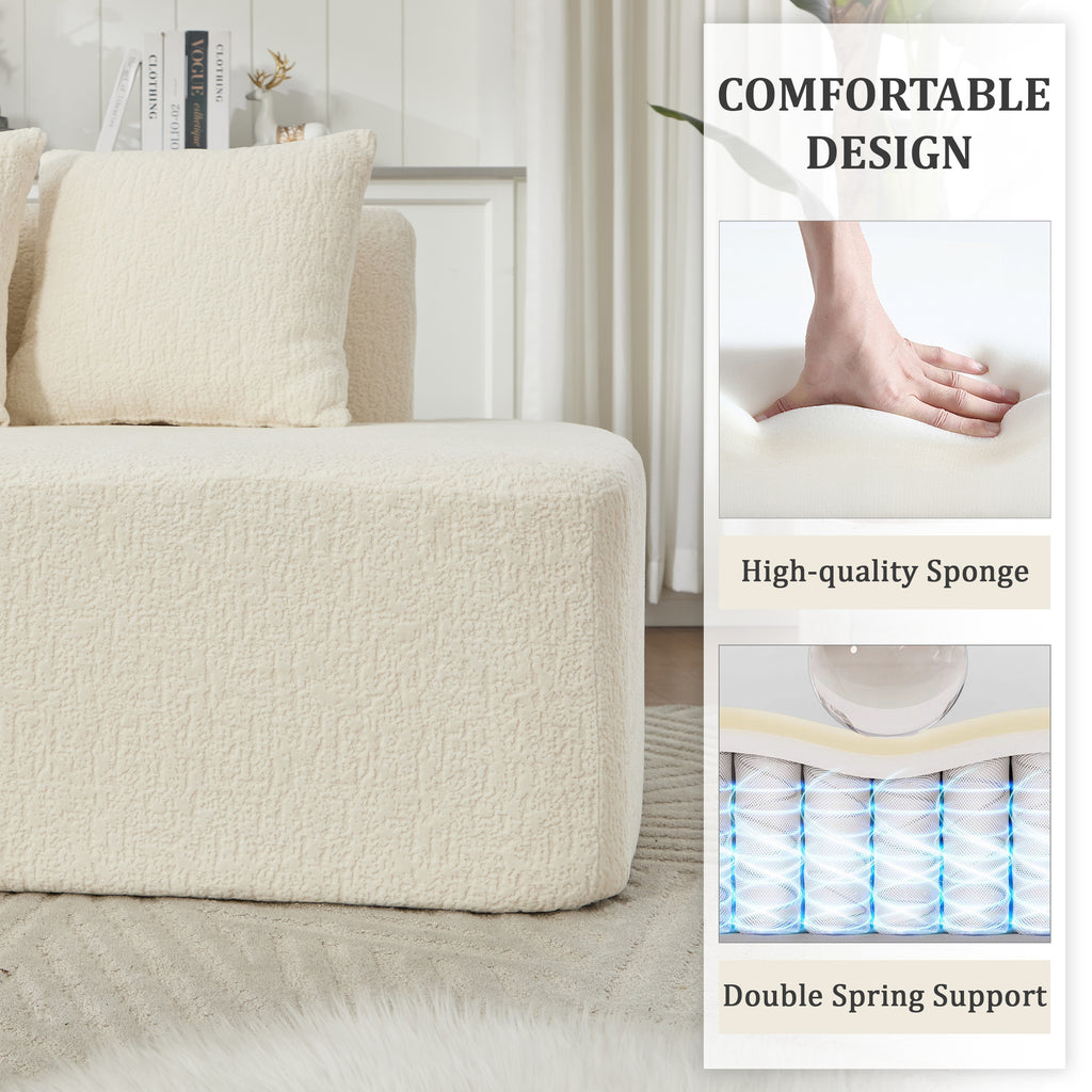 Compression Sectional Couch with Comfy Chaise