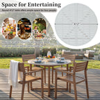 U-Style 5-Piece Outdoor Dining Set with 4 Acacia Wood Chairs