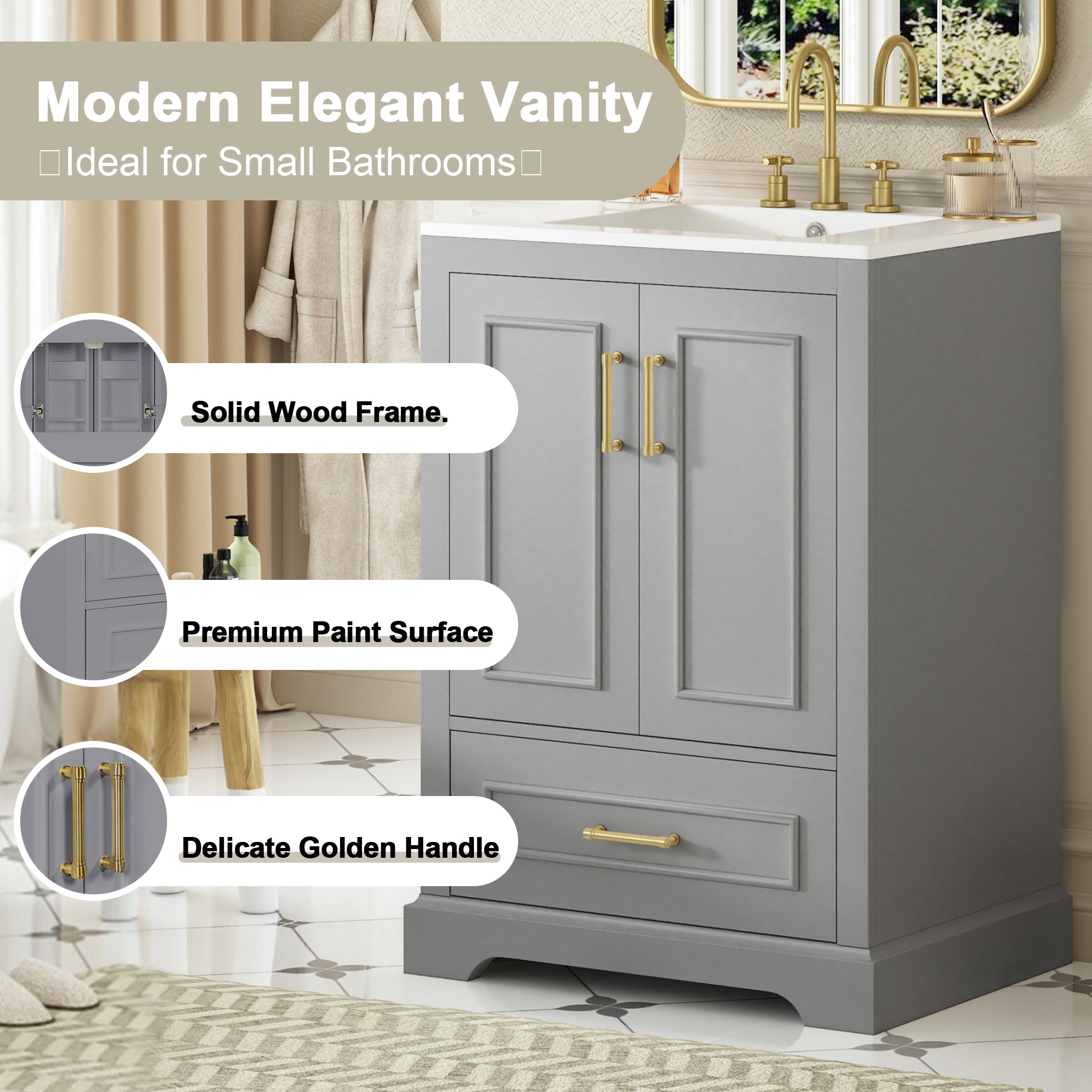 24" Bathroom Vanity with Sink