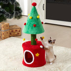 Cat Tree Tower for Indoor Cats - Green & Red