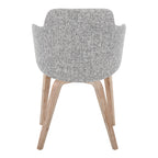 Contemporary Dining Accent Chair in Whitewashed Wood and Dark
