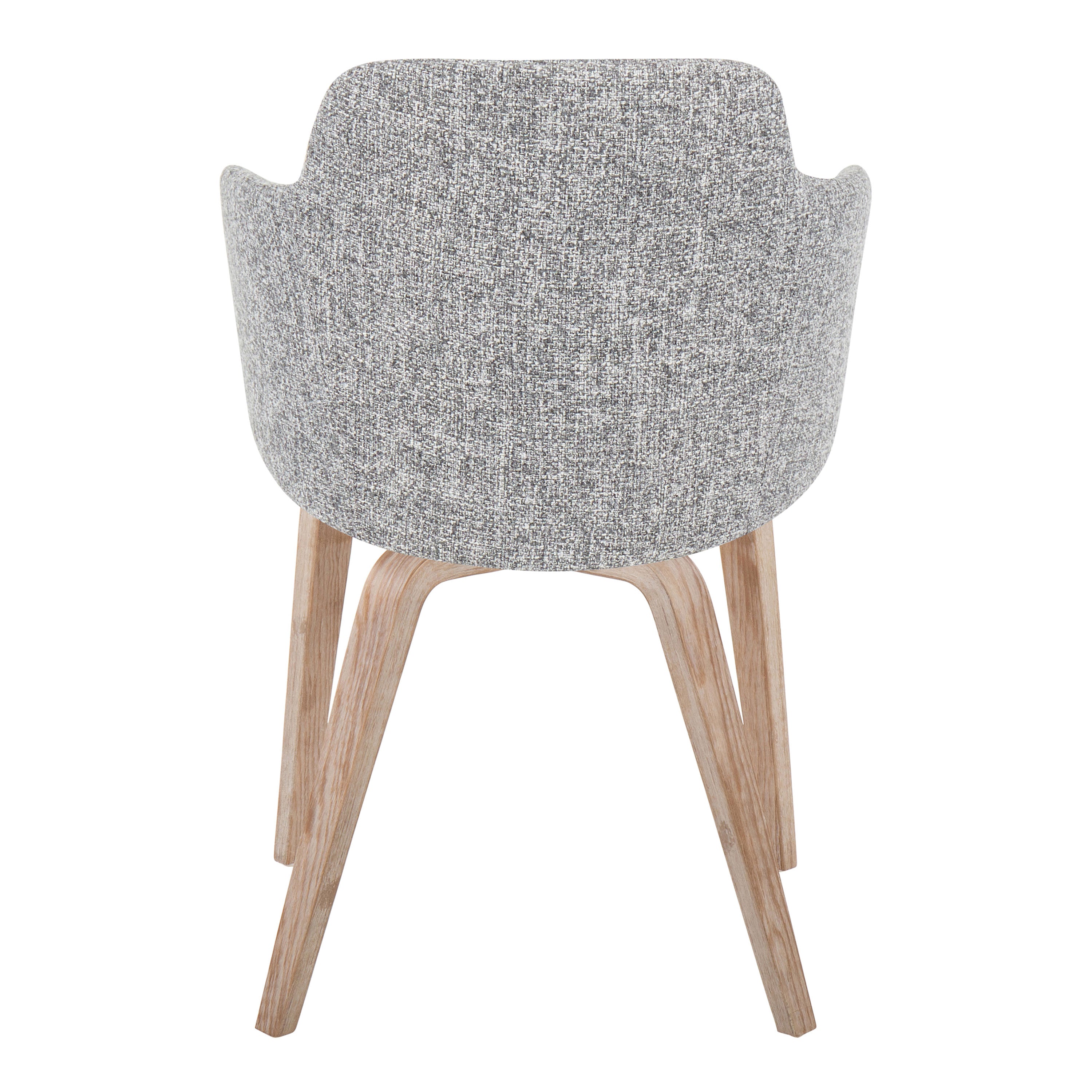 Contemporary Dining Accent Chair in Whitewashed Wood and Dark