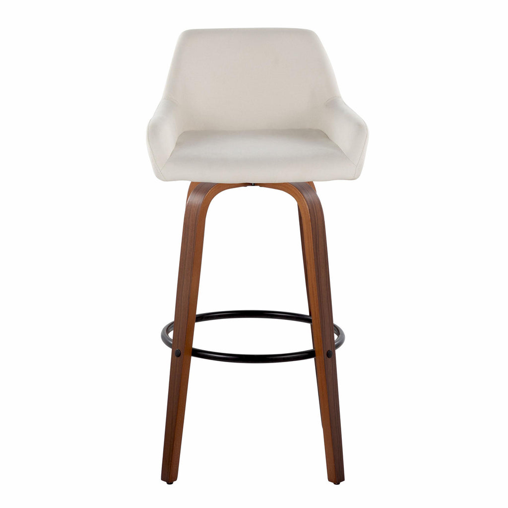 30" Contemporary Fixed-Height Barstool with Swivel