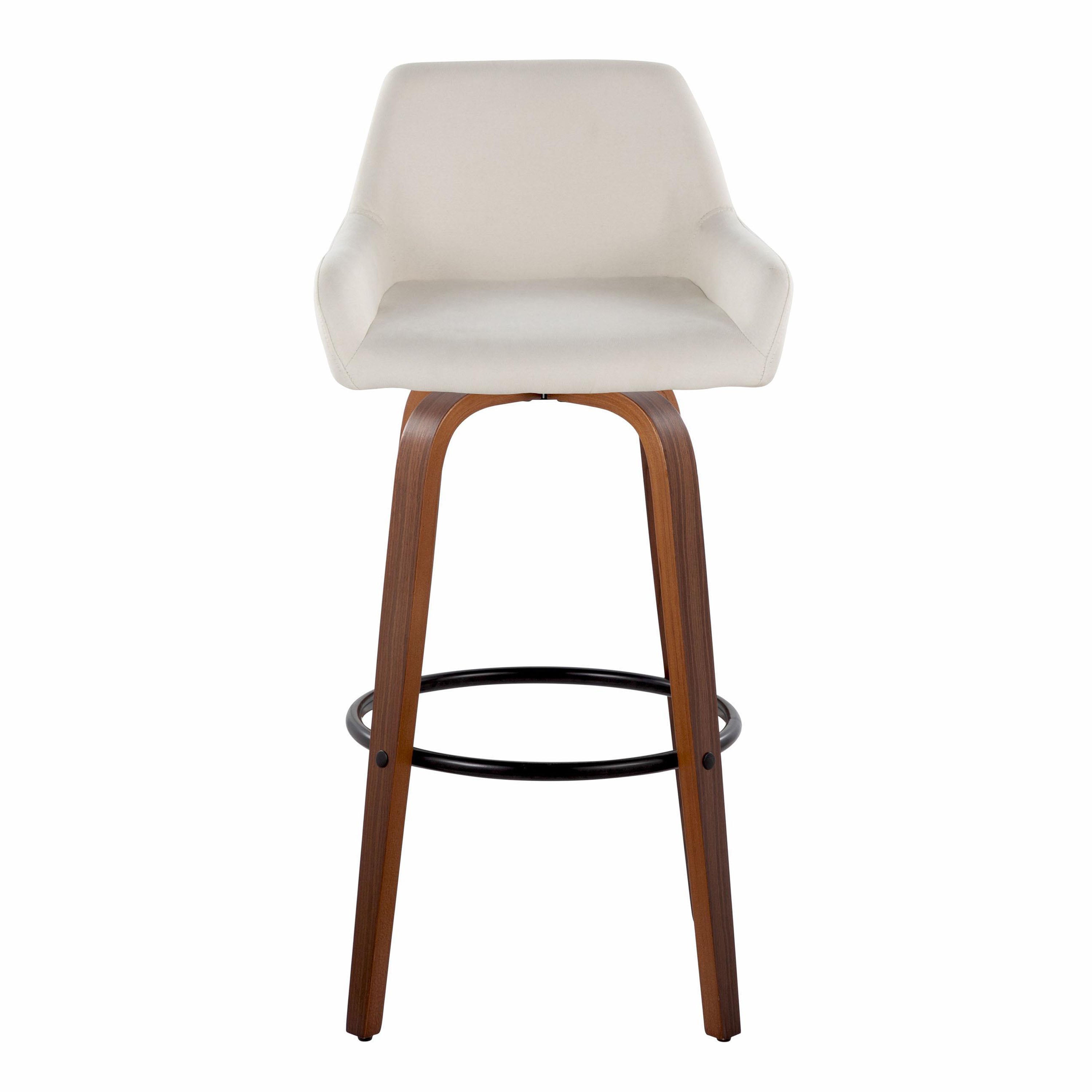 30" Contemporary Fixed-Height Barstool with Swivel