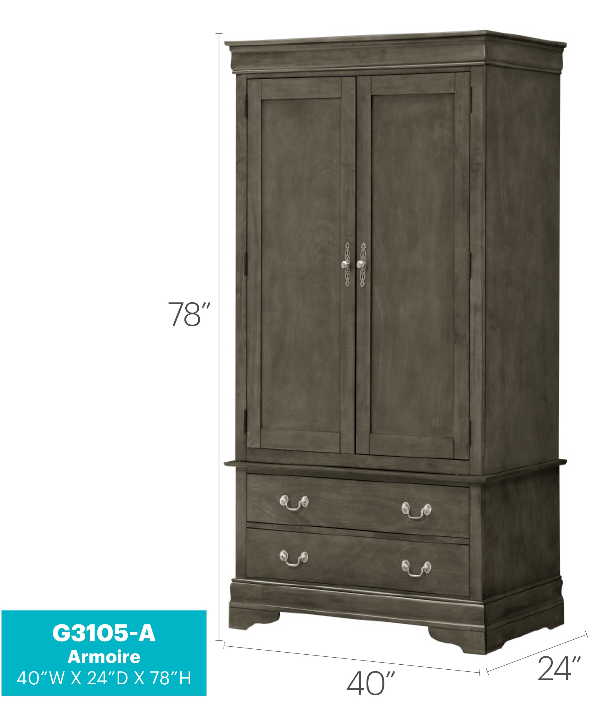 Louis Phillipe G3105-A Armoire