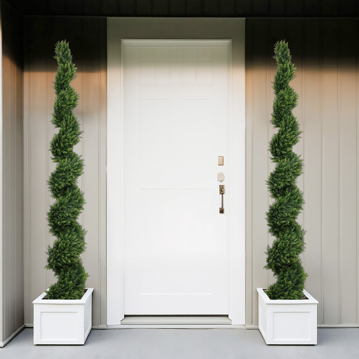 7FT Tall Artificial Two-Tone Cypress Pine Tree – Realistic Lifelike Faux Greenery with