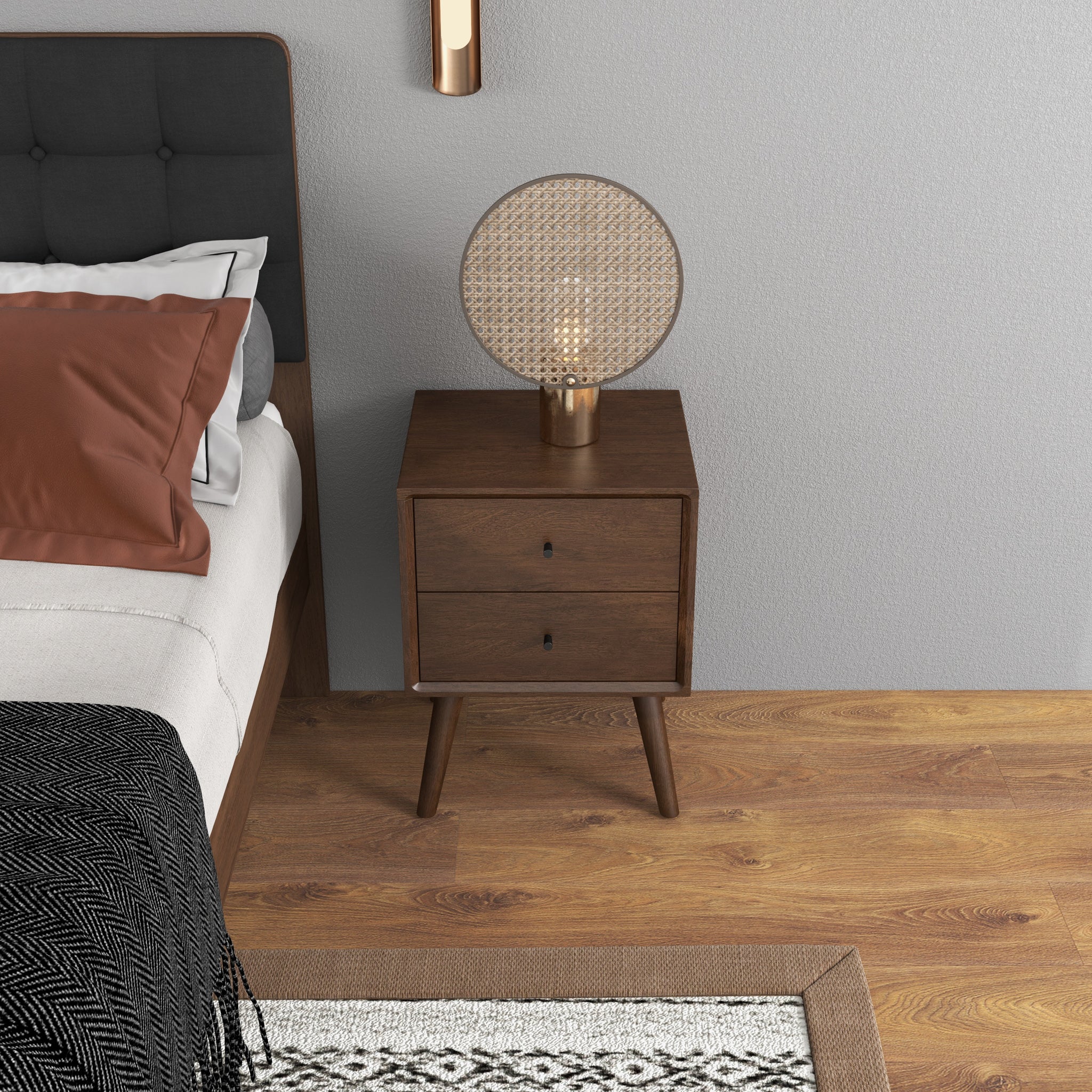 Mid-Century Modern Caroline Night Stand 2-Drawer