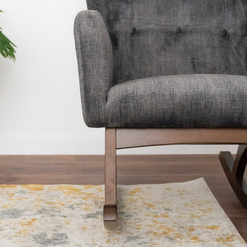 Alistair Solid Wood Rocking Chair with Stain Resistant Fabric