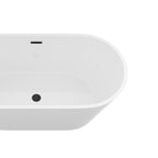 59" Acrylic Freestanding Bathtub, Stand Alone Soaking Tub, Gloss