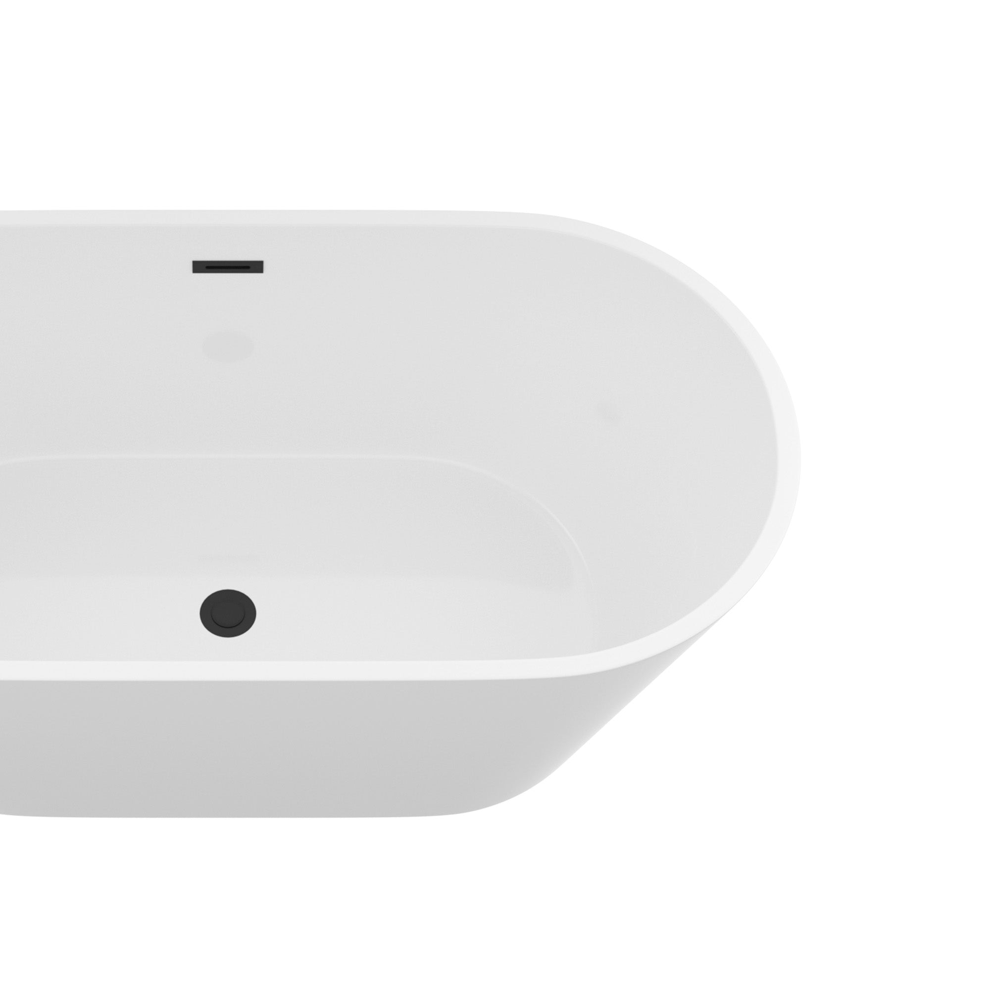 59" Acrylic Freestanding Bathtub, Stand Alone Soaking Tub, Gloss