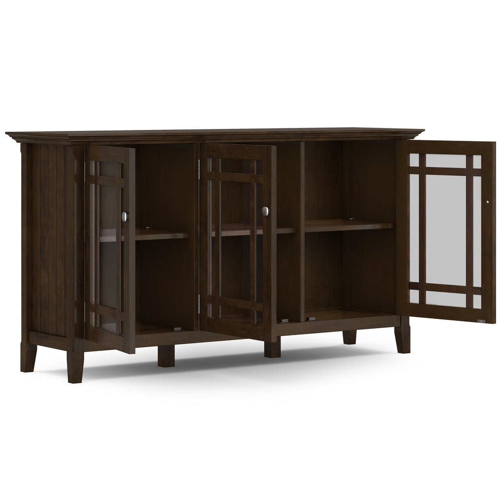 Bedford 62 inch Wide Solid Wood Wide Storage Cabinet in Dark Tobacco