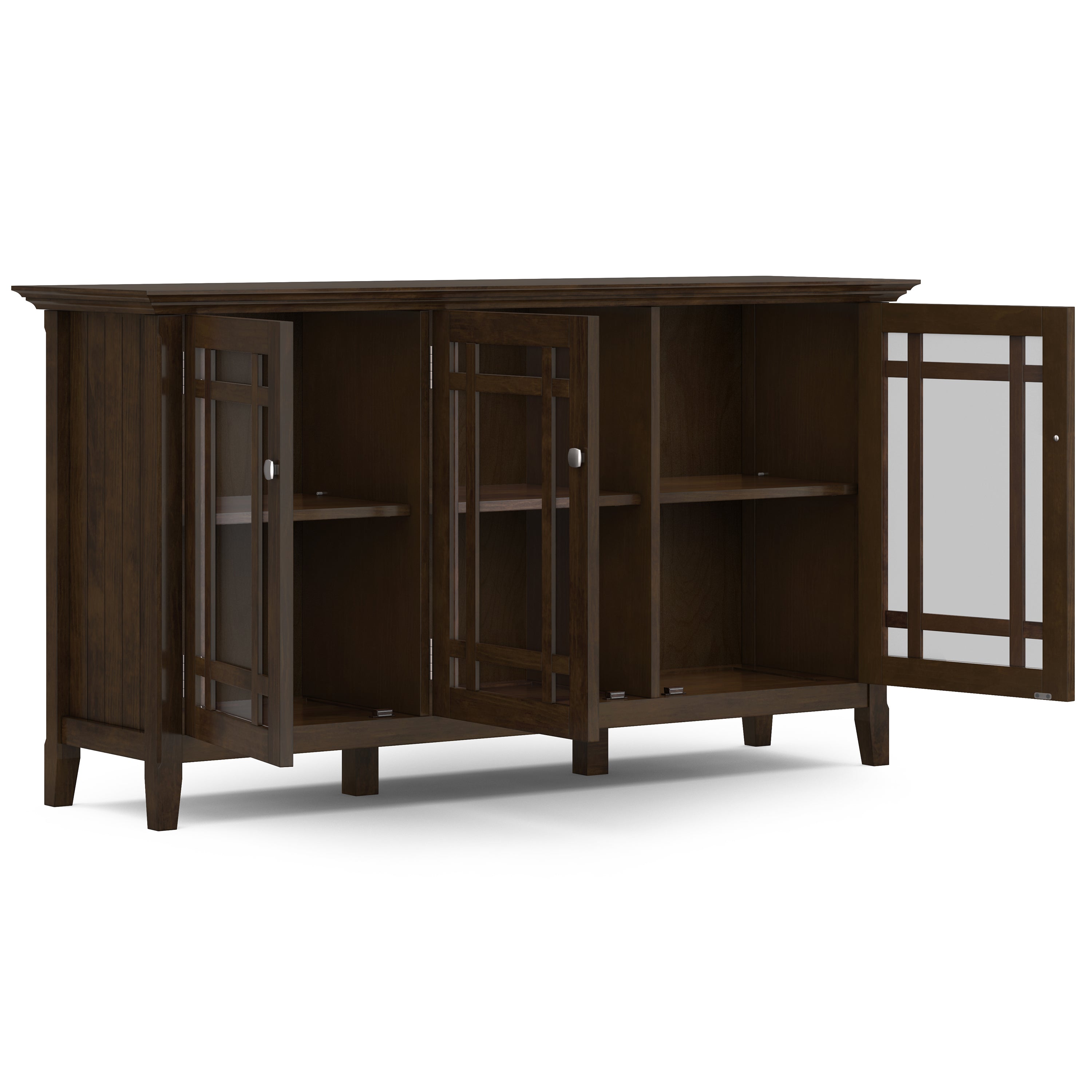 Bedford 62 inch Wide Solid Wood Wide Storage Cabinet in Dark Tobacco