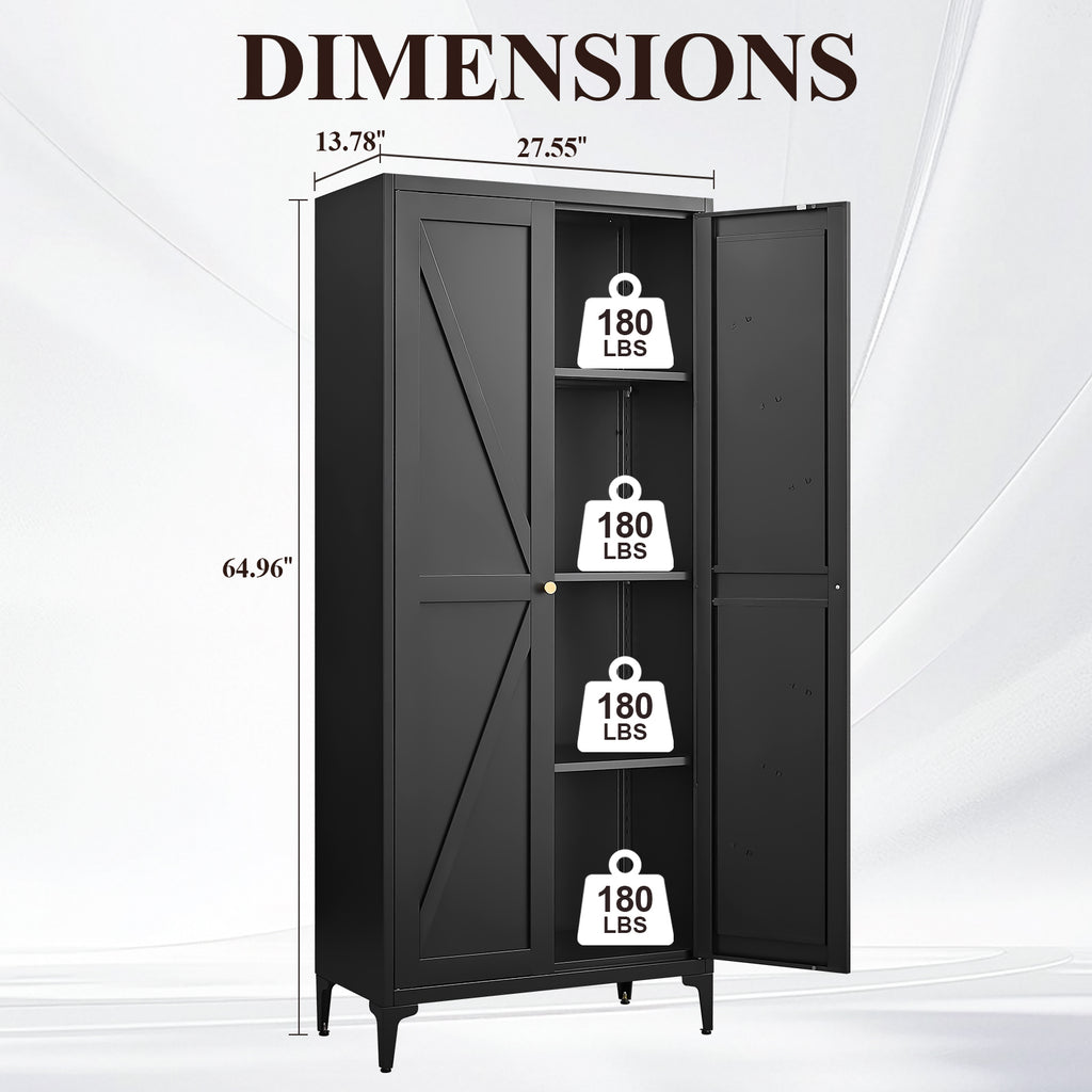 Metal Adjustable 2 Doors Storage Cabinet
