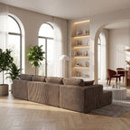 U Shape Modular Sectional Sofa - Khaki