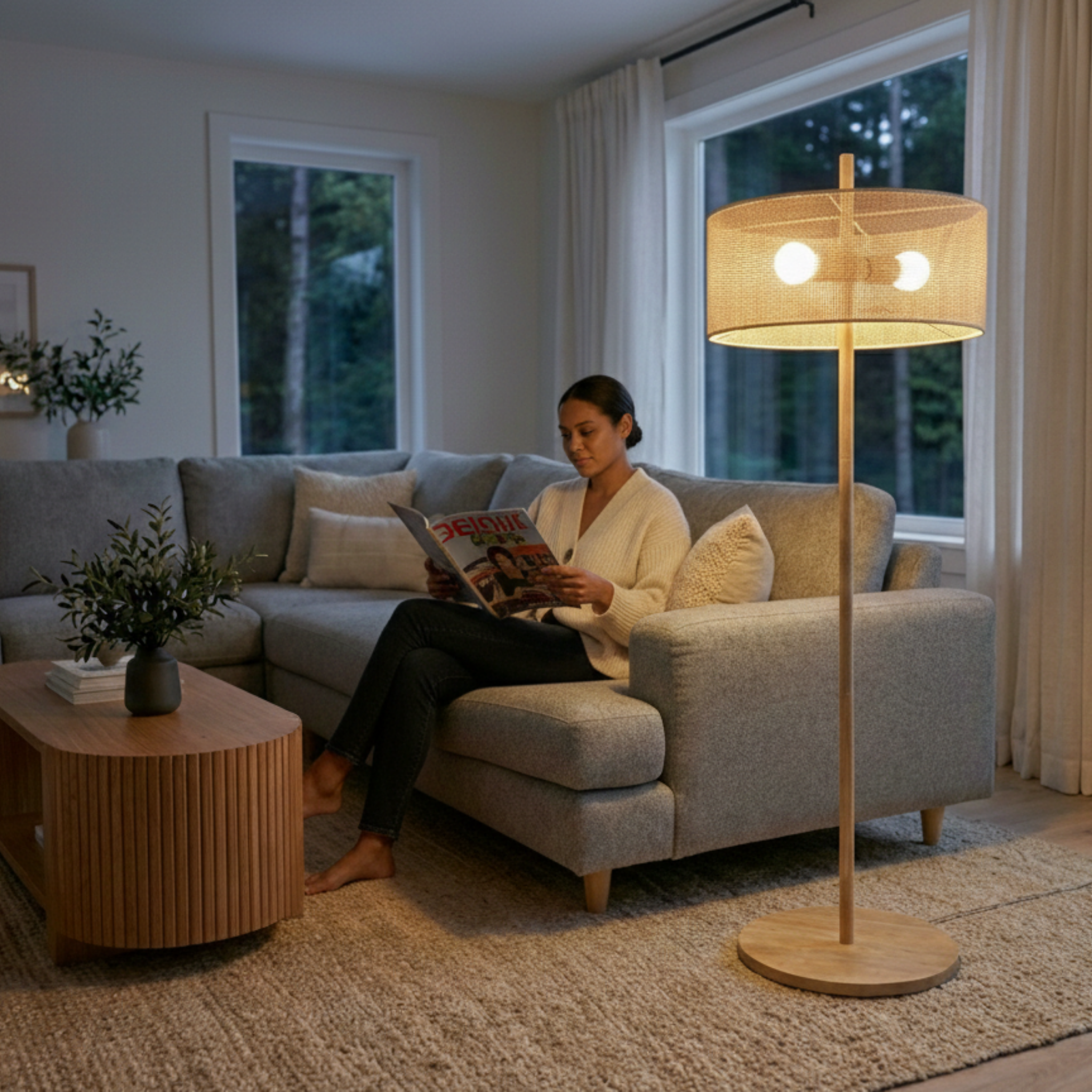 Classic Modern Floor Lamp - Upward Lighting Design