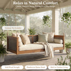 TOPMAX Outdoor Classic Solid Wood Twin Size Swing Bed