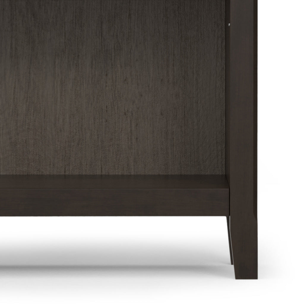 Amherst 36 Inch Solid Wood 5 Shelf Bookcase in Hickory
