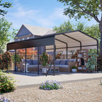 13x20 FT Metal Carport with Upgraded Triangle Reinforced Frame