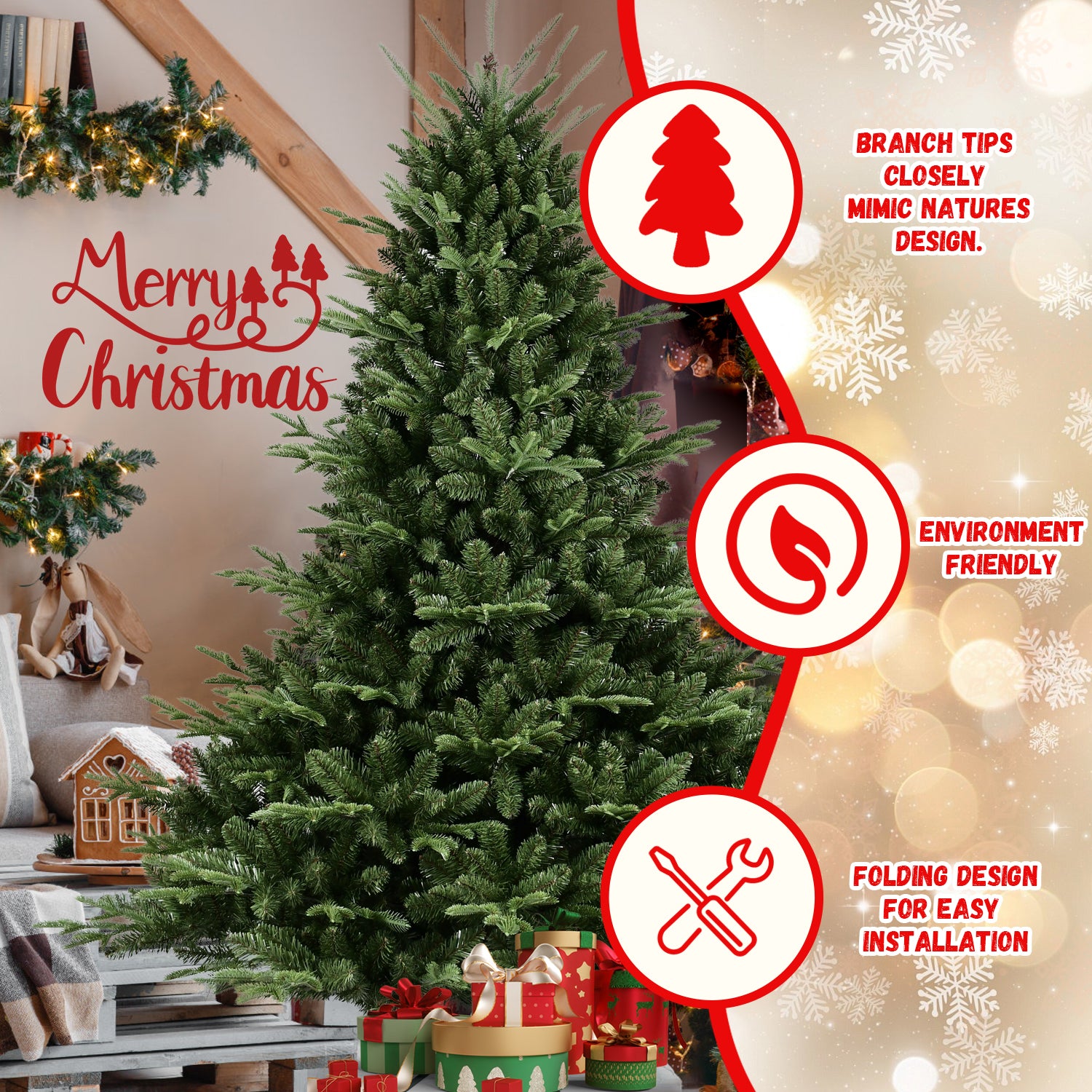 Full-Shaped 5FT Christmas Tree with 1129 Tips