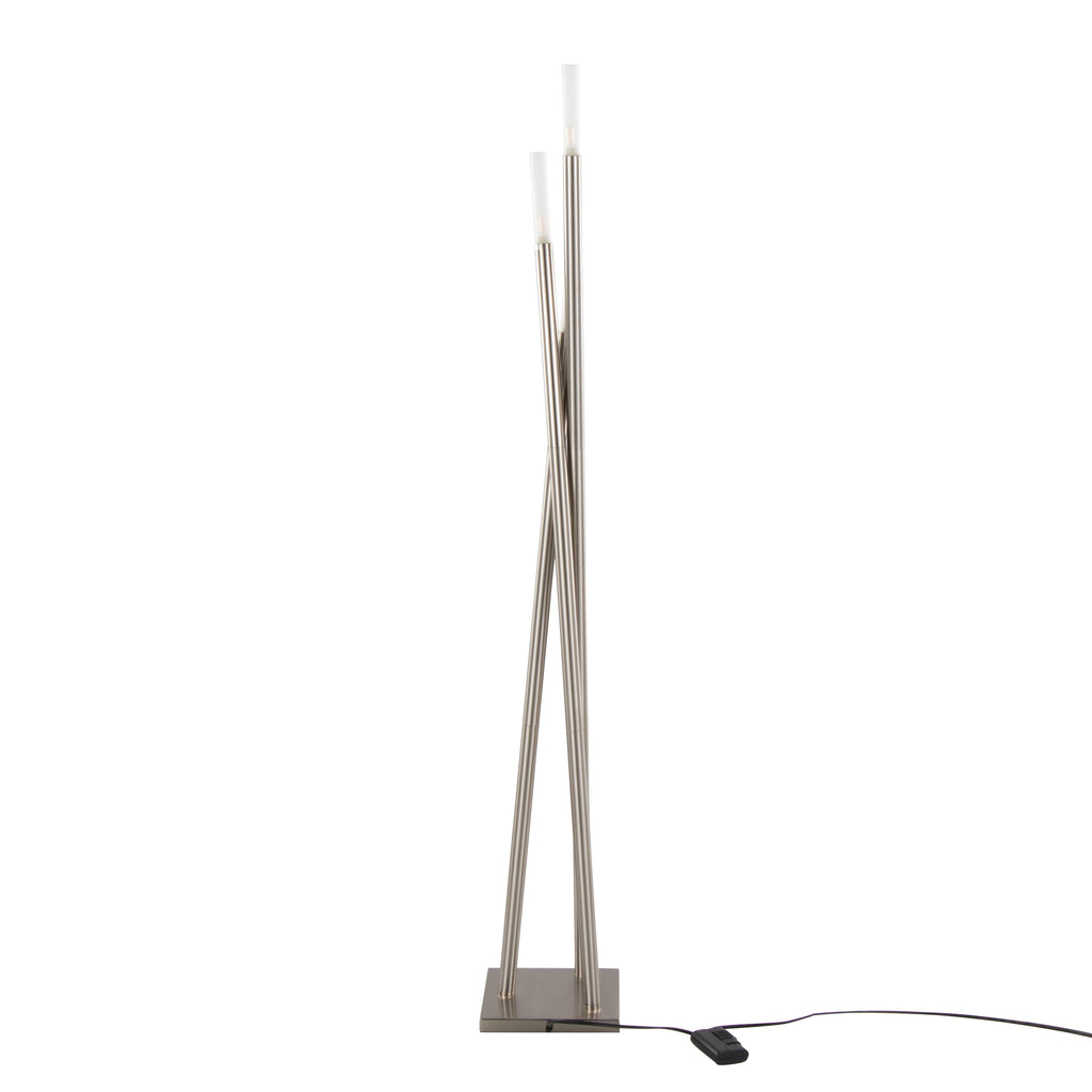 Icicle Contemporary Floor Lamp in Brushed Nickel